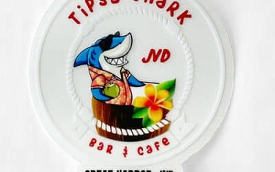 Tipsy Shark Circle Logo Sticker