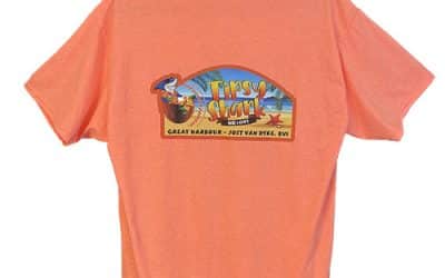 Tipsy Shark Logo Crew Neck Unisex T-shirt – Coral