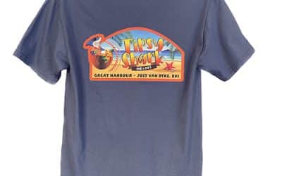 Tipsy Shark Logo Crew Neck Unisex T-shirt – Denim