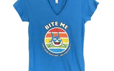 Bite Me Women’s V-Neck T-Shirt – Cobalt Blue